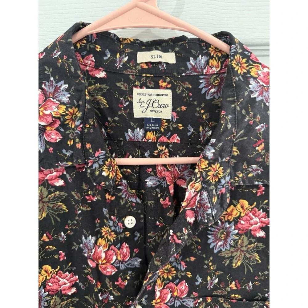 J.CREW Men's Floral Short Sleeve Button Up Slim Size Large